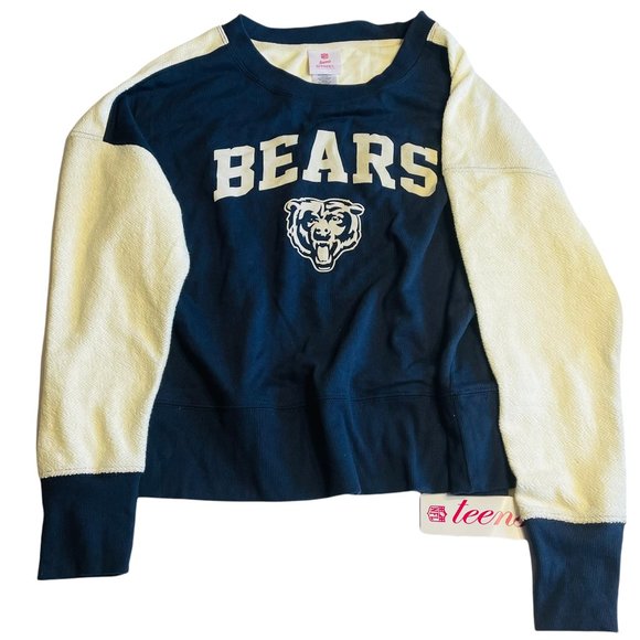 Chicago Bears NFL Football Teens Blue/White Long Sleeve Sweatshirt - Picture 1 of 5